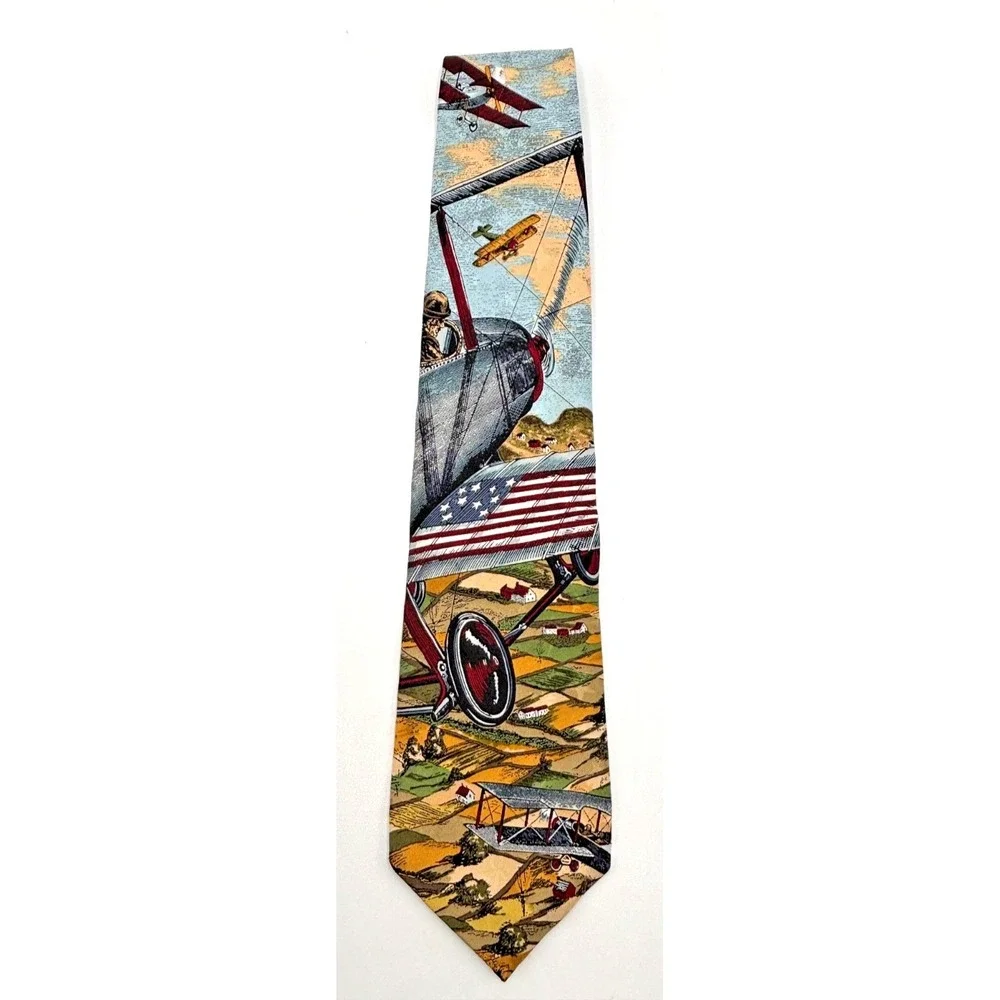 VTG Tango by Max Raab Americana Series High Flyer 1926 Silk Tie Biplane Aviation
